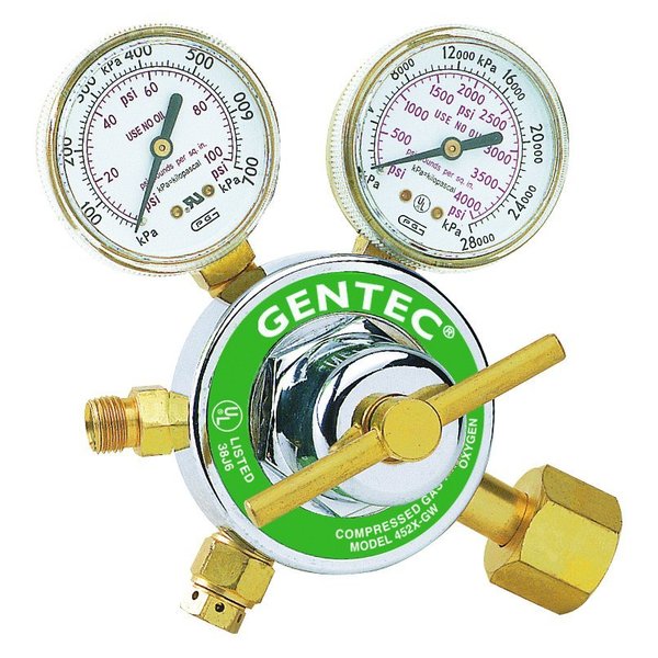 Gentec Med to Heavy Duty Single Stage  Regulator, Gas: Acetylene 452Y-15-5
